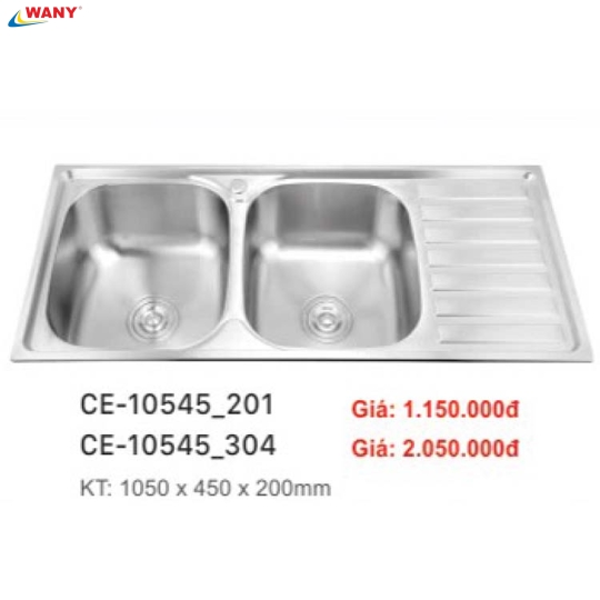 CHẬU RỬA CHÉN INOX WANY 29